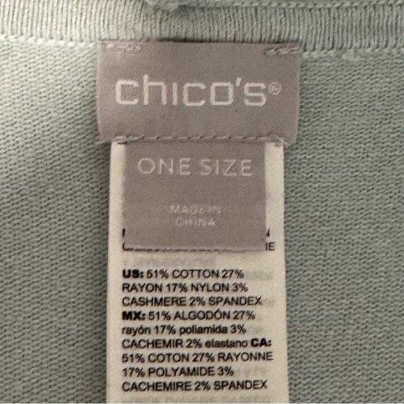 Chico’s Cardigan Sweater Blue Hooded One Size - Picture 5 of 7